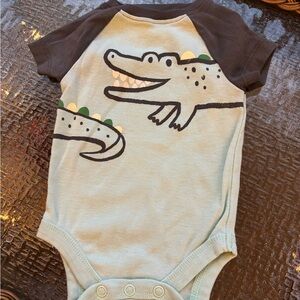 jumping beans Light Blue and Brown Crocodile Graphic One-Piece